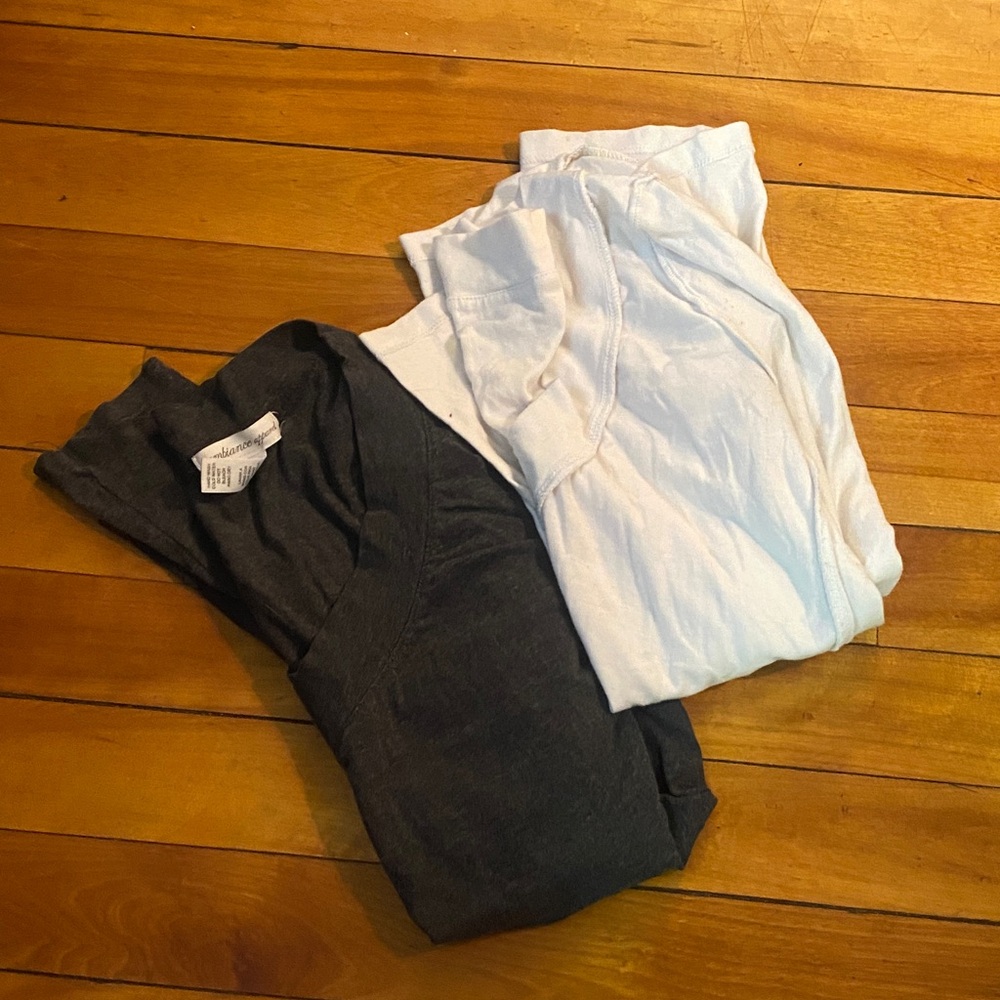 American Apparel Black and White V-Neck Tops